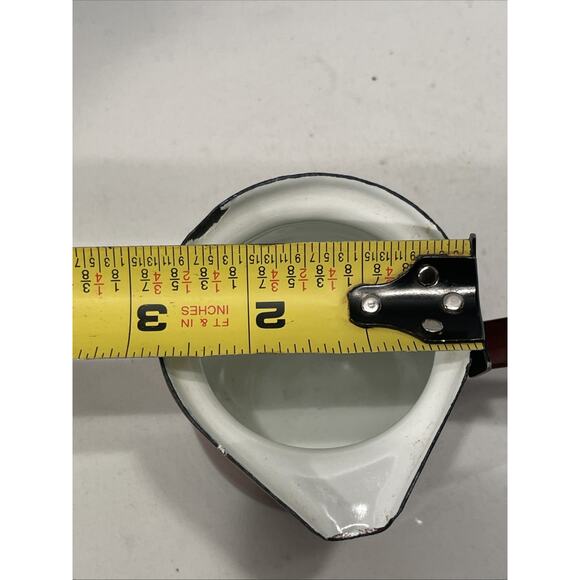 Vintage Coffee Pot Small Melting Pot Made in Poland Red And White - Picture 7 of 8